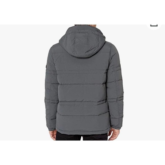 Andrew Marc Men's Mid Length Hooded Down Jacket - Picture 3 of 12